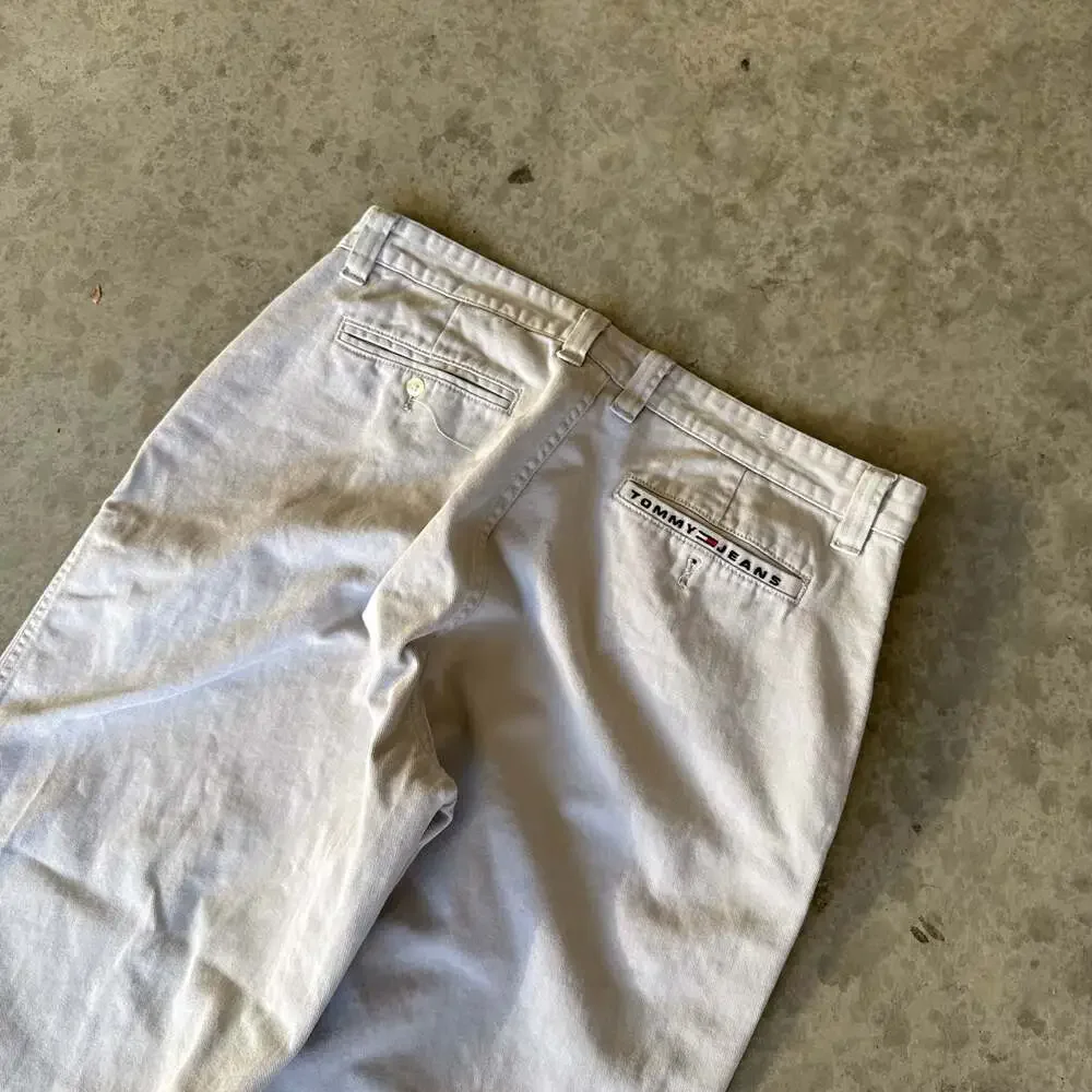 Vintage Y2K Tommy Hilfiger Wide-Leg Dress/Khaki Pants Off-White